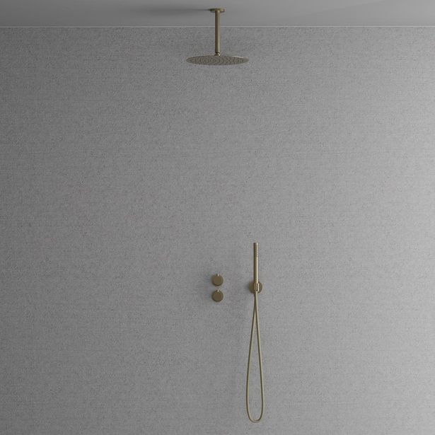 Sadesuihkusetti Scandtap Steel Harmonized 2z, termostaattihanalla, Champagne