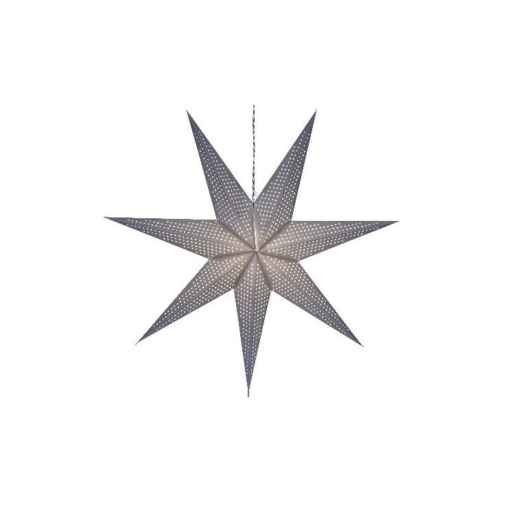 Valotähti Star Trading Huss, 100cm, paperi, harmaa