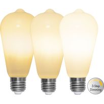 LED-lamppu Star Trading Illumination LED 3-step click 375-85, Ø64x140mm, E27, opaali, 6.5W, 2700K, 60/300/600lm