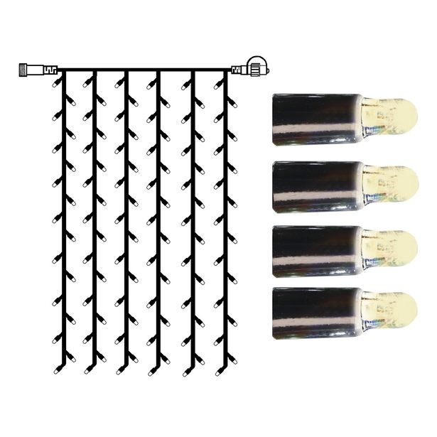 Valoverho System LED Extra musta 8W 102 valoa 1x2m lämmin valkoinen
