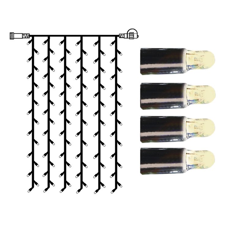 Valoverho System LED Extra musta 8W 102 valoa 1x2m lämmin valkoinen
