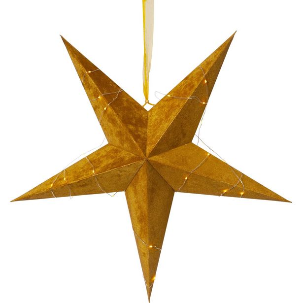 Paperitähti Star Trading Velvet, Ø600x210mm, kulta