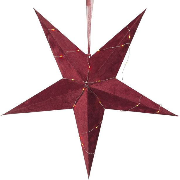 Paperitähti Star Trading Velvet, Ø600x210mm, punainen