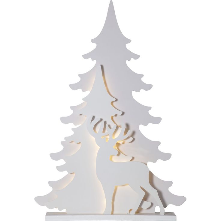 LED-puusiluetti Star Trading Grandy, 1100x770x110mm, valkoinen