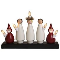 Kynttelikkö Star Trading Lucia-kuoro 5-osainen 22cm, puu