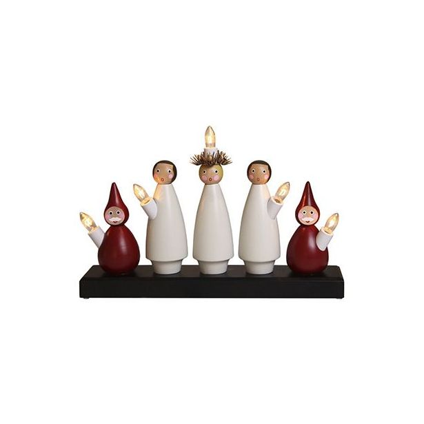 Kynttelikkö Star Trading Lucia-kuoro 5-osainen 22cm, puu