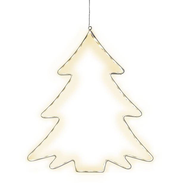 LED-koriste Star Trading Lumiwall kuusi, 500x450x10mm, valkoinen