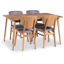 Ruokailuryhmä Stenexpo 140x90cm Alborg-pöytä + 4 Tjörn-tuolia jatkettava tammi