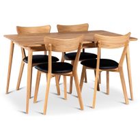 Ruokailuryhmä Stenexpo 140x90cm Alborg-pöytä + 4 Växjö-tuolia jatkettava tammi