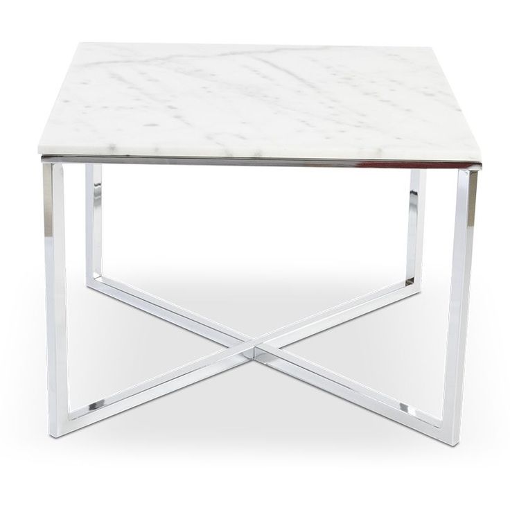 Sohvapöytä Stenexpo Rimini 70x70x52cm marmori/metalli valkoinen