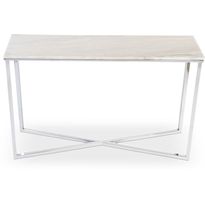 Konsolipöytä Stenexpo Rimini 120x35x76cm marmori/metalli valkoinen