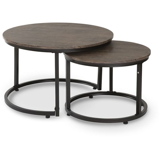 Sarjapöytä Stenexpo Hastings Ø76x48cm + Ø57x41cm ruskea