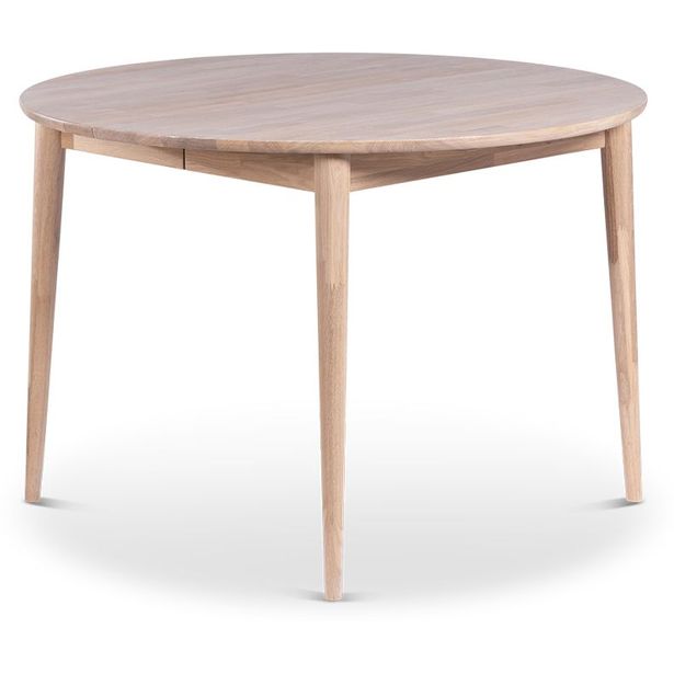 Jatkettava ruokapöytä Stenexpo Odense Ø110/150x75cm valkoöljytty tammi