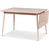 Ruokapöytä klaffilla Stenexpo Odense 120/160x80cm valkoöljytty tammi, Verkkokaupan poistotuote