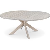 Jatkettava ruokapöytä Stenexpo Slite Ø140/180x140cm valkoöljytty tammi
