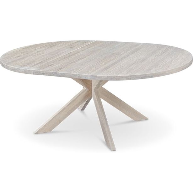 Jatkettava ruokapöytä Stenexpo Slite Ø140/180x140cm valkoöljytty tammi