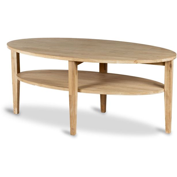 Sohvapöytä Stenexpo Freemont 120x60x52cm ovaali valkoöljytty tammi