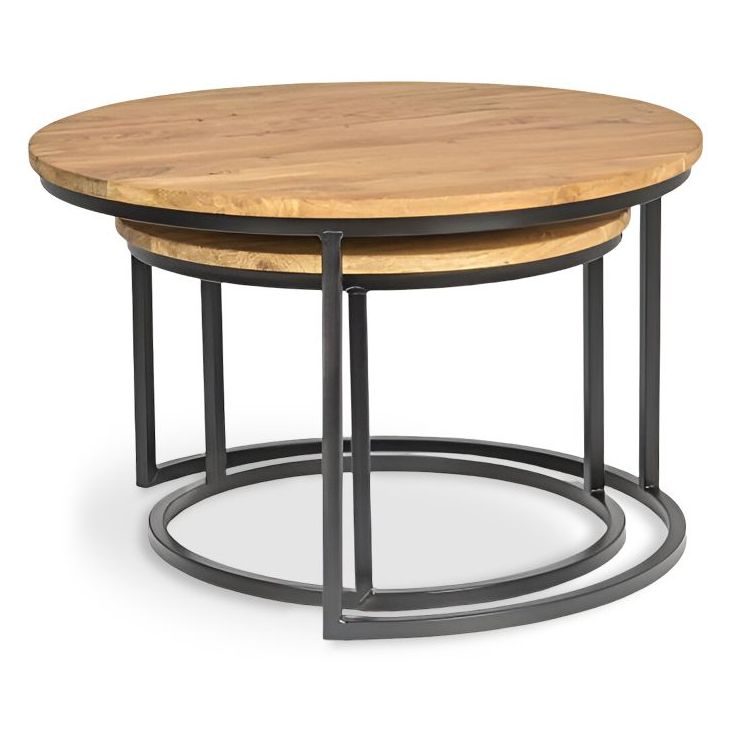 Sarjapöytä Stenexpo Newport Ø75x48cm + Ø58x41cm tammi
