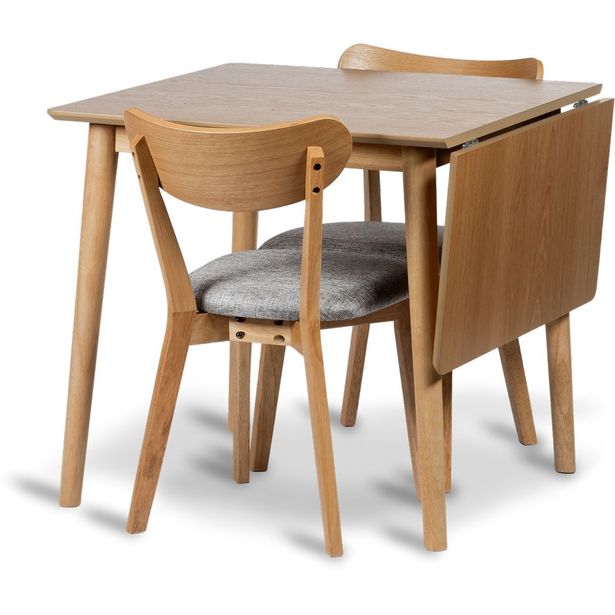 Ruokapöytä klaffilla Stenexpo Gotland 80/120cm + 2 Gotland-tuolia 
