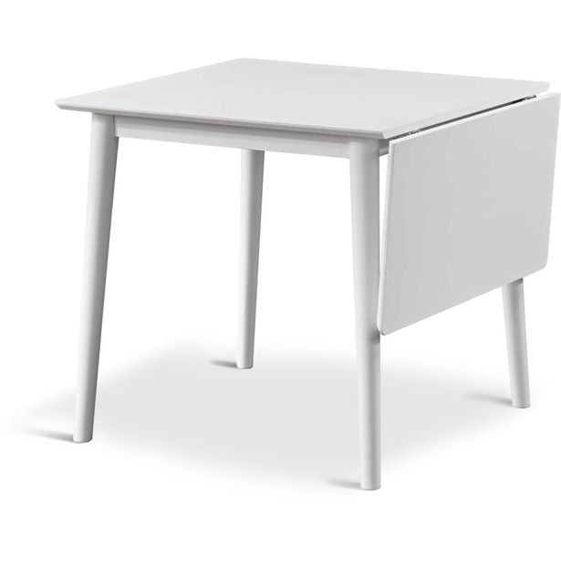 Ruokapöytä klaffilla Stenexpo Åland 80/120x80x75cm valkolakattu