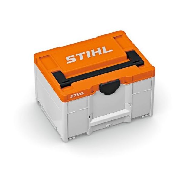 Akkulaatikko Stihl L-Boxx/Sortimo, koko M, akkujen ja laturien turvalliseen säilytykseen