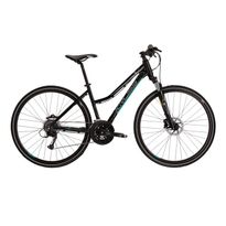 Naisten hybridipyörä Kross Evado 5.0, 28&quot;, 27 vaihdetta, musta/turkoosi