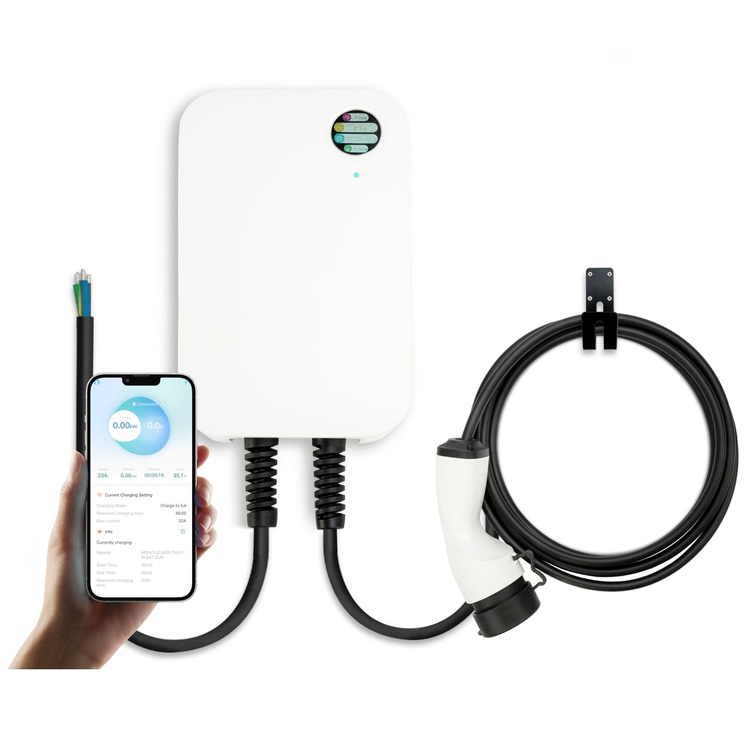 Sähköauton latausasema Motorwerk Premium, Type2, 22kW(3x32A), 6m kaapeli, wifi