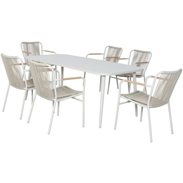 Ulkoruokailuryhmä Green Land Kudo, pöytä + 6 tuolia