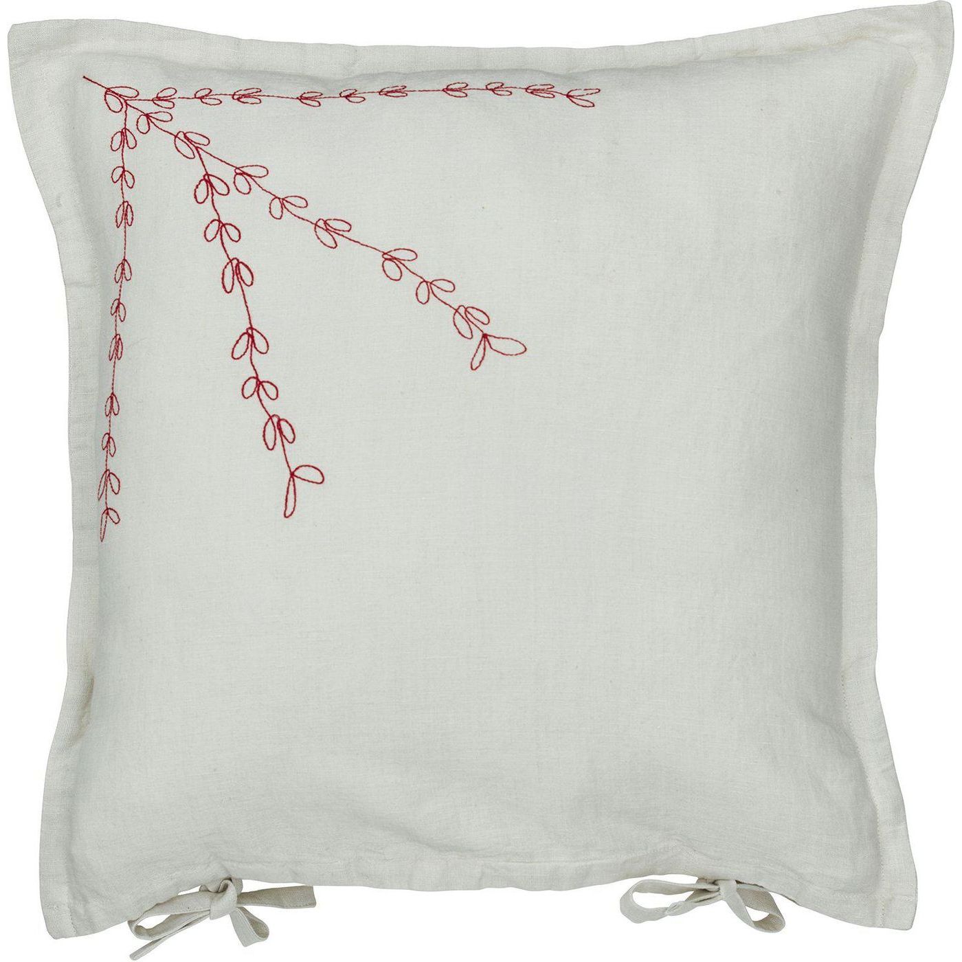 Koristetyynynpäällinen Svanefors Amie, 45x45cm, valkoinen/punainen