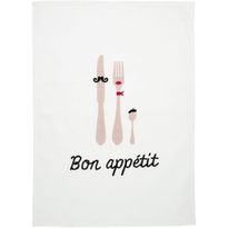 Keittiöpyyhe Svanefors Bon Appetit, 50x70cm, roosa