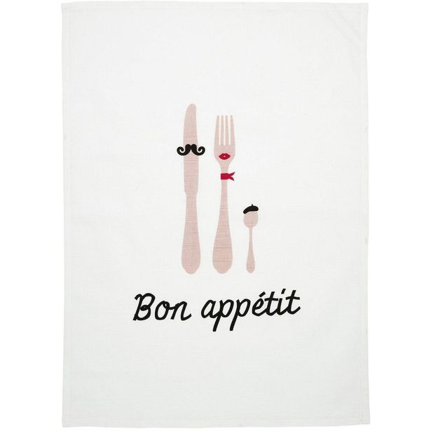 Keittiöpyyhe Svanefors Bon Appetit, 50x70cm, roosa