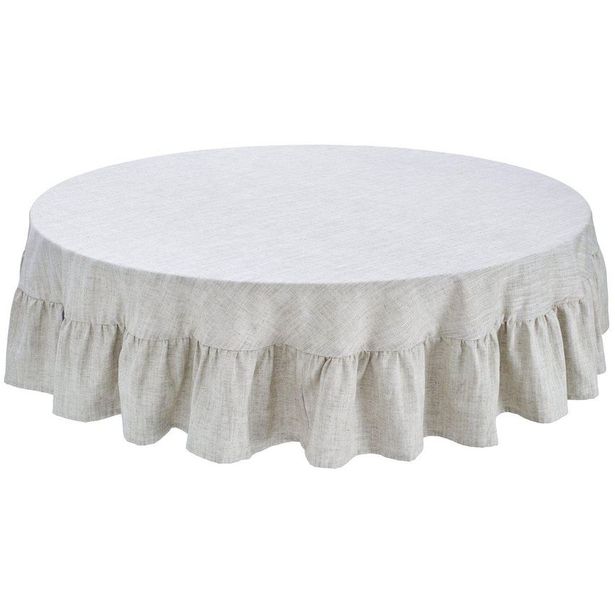 Pöytäliina Svanefors Sabina, Ø160 + 20cm, beige