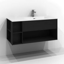 Allaskaappi Svedbergs Epos Relief, 100x45 cm, oikea, 1 laatikko, musta saarni
