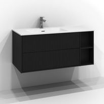 Allaskaappi Svedbergs Epos Rand, 100x45 cm, vasen, 2 laatikkoa, push open, musta saarni