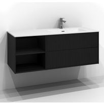 Allaskaappi Svedbergs Epos Rand, 120x45 cm, oikea, 0+2 laatikkoa, push open, musta saarni