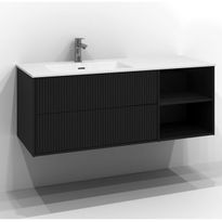 Allaskaappi Svedbergs Epos Rand, 120x45 cm, vasen, 0+2 laatikkoa, push open, musta saarni