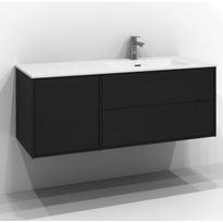 Allaskaappi Svedbergs Epos Plan, 120x45 cm, oikea, 1+2 ltk, push open, musta saarni