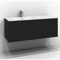Allaskaappi Svedbergs Epos Plan, 120x45 cm, vasen, 1+2 ltk, push open, musta saarni
