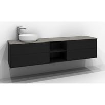 Allaskaappi Svedbergs Epos Plan, 200x45 cm, 2+0+2 ltk, musta saarni