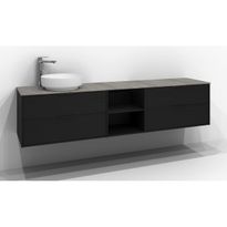 Allaskaappi Svedbergs Epos Relief, 200x45 cm, 2+0+2 ltk, musta saarni