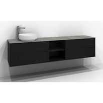 Allaskaappi Svedbergs Epos Rand, 200x45 cm, 2+0+2 ltk, push open, musta saarni