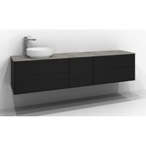 Allaskaappi Svedbergs Epos Plan, 200x45 cm, 2+1+2 ltk, musta saarni