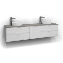Allaskaappi Svedbergs Epos Relief, 200x45cm, valkoinen, 2+1+2 ltk, integroitu vedin