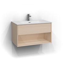 Allaskaappi Svedbergs Epos Sileä, 80x45cm, vaalea saarni, 1 ltk, avohylly, push open