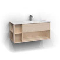Allaskaappi Svedbergs Epos Sileä, 100x45cm, vaalea saarni, 1 ltk, avohylly, push open, oikea
