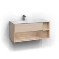 Allaskaappi Svedbergs Epos Sileä, 100x45cm, vaalea saarni, 1 ltk, avohylly, push open, vasen