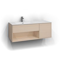 Allaskaappi Svedbergs Epos Sileä, 120x45cm, vaalea saarni, 1+1 ltk, avohylly, vasen