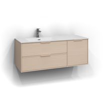 Allaskaappi Svedbergs Epos Relief, 120x45cm, vaalea saarni, 2+1 ltk, integroitu vedin, vasen