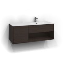 Allaskaappi Svedbergs Epos Sileä, 120x45cm, tumma saarni, 1+1 ltk, avohylly, push open, oikea