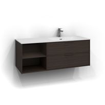 Allaskaappi Svedbergs Epos Relief, 120x45cm, tumma saarni, 2+0 ltk, avohylly, integroitu vedin, oikea